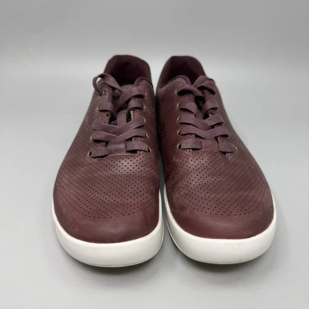 Nobull Perforated Leather Trainer Low Women's Size 8 Workout Gym Shoes Burgundy